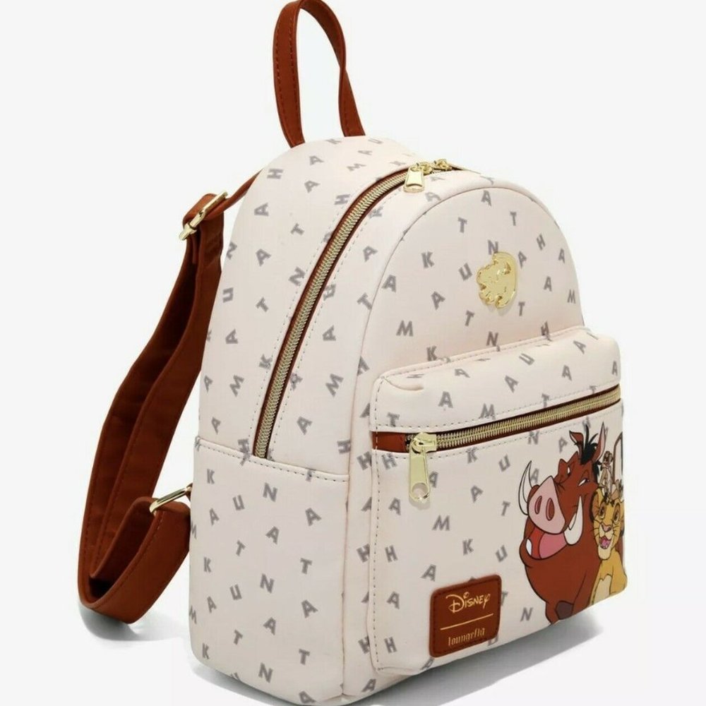Loungefly Disney Lion King Mini Backpack Hakuna Matata Simba Timon Pumbaa Bag - Picture 2 of 8